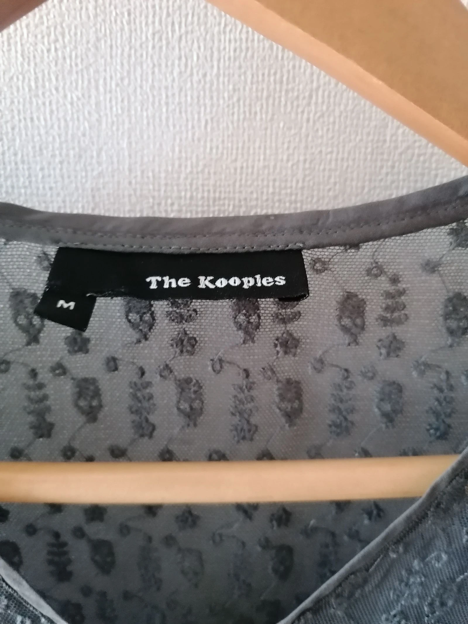Blusa de manga curta com renda de poliéster, em seda, The Kooples tamanho 38 – photo 6